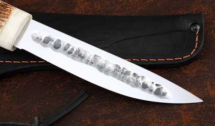 Нож Народа севера 1 сталь Х12МФ рукоять рог лося художественное исполнение