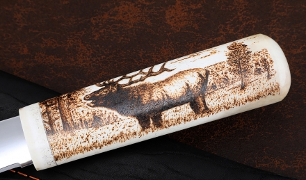 Нож Народа севера 1 сталь Х12МФ рукоять рог лося художественное исполнение