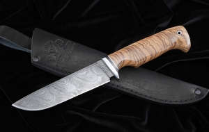 Нож Барракуда-3 сталь дамаск рукоять зебрано (NEW)
