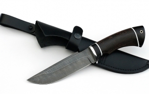 Дамасский нож Алтай, венге-черный граб Дамасский нож Алтай, венге-черный граб