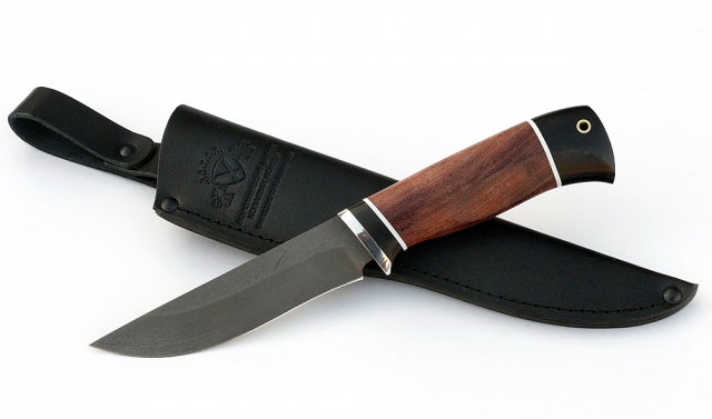 Нож Зяблик сталь Х12МФ, рукоять бубинга-черный граб 