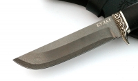 Нож Тунец сталь Булат, рукоять черный граб-карельская береза, мельхиор - IMG_4507.jpg