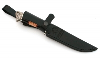 Нож Тунец сталь Булат, рукоять черный граб-карельская береза, мельхиор - IMG_4508.jpg