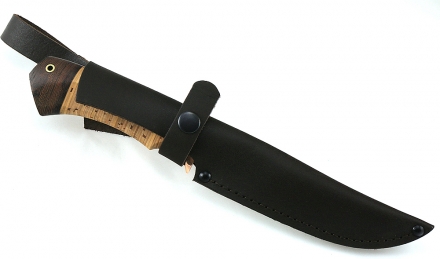 Нож Рыболов-2 сталь дамаск полный камень рукоять береста Нож Рыболов-2 сталь дамаск полный камень рукоять береста