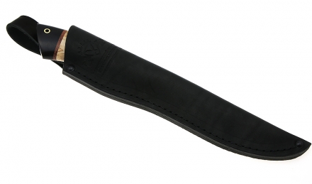 Нож Волк сталь ELMAX долы рукоять карельская береза черный граб, мельхиор Нож Волк сталь ELMAX долы рукоять карельская береза черный граб, мельхиор