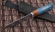 Нож Ангара Sandvik рукоять ясень стабилизированный синий акрил янтарный