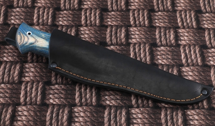 Нож Ангара Sandvik рукоять ясень стабилизированный синий акрил янтарный Нож Ангара Sandvik рукоять ясень стабилизированный синий акрил янтарный