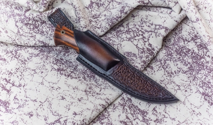 Нож Енисей сталь S390 рукоять мокумэ-ганэ, кость мамонта и железное дерево Нож Енисей сталь S390 рукоять мокумэ-ганэ, кость мамонта и железное дерево