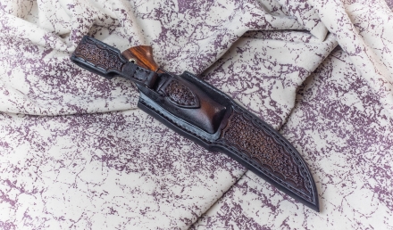 Нож Енисей сталь S390 рукоять мокумэ-ганэ, кость мамонта и железное дерево Нож Енисей сталь S390 рукоять мокумэ-ганэ, кость мамонта и железное дерево