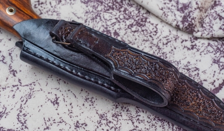 Нож Енисей сталь S390 рукоять мокумэ-ганэ, кость мамонта и железное дерево Нож Енисей сталь S390 рукоять мокумэ-ганэ, кость мамонта и железное дерево