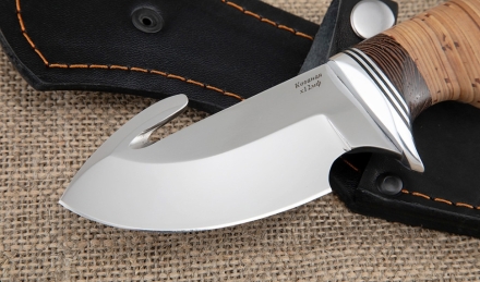 Нож Шкуросъемный-4 сталь кованая х12мф рукоять береста 