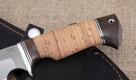 Нож Шкуросъемный-4 сталь кованая х12мф рукоять береста 