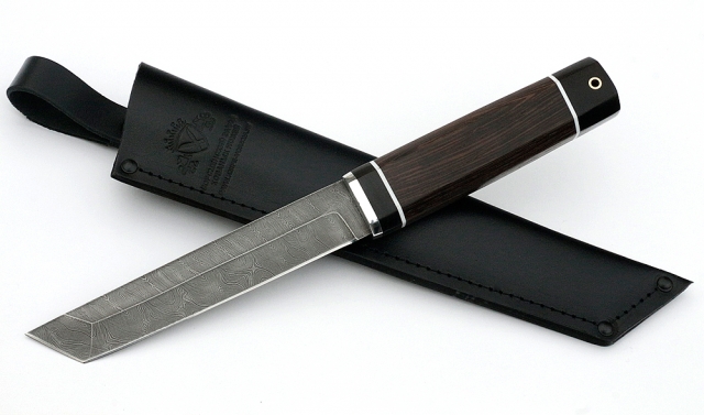 Нож Тантуха-3 сталь дамаск, рукоять венге-черный граб 