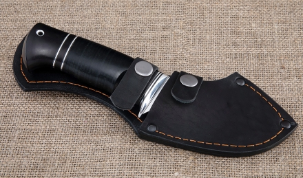 Нож Шкуросъемный-4 сталь кованая х12мф рукоять наборная кожа 