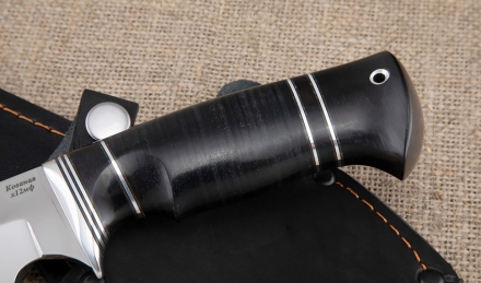 Нож Шкуросъемный-4 сталь кованая х12мф рукоять наборная кожа 