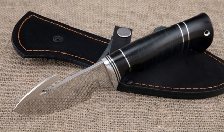 Нож Шкуросъемный-4 сталь кованая х12мф рукоять наборная кожа 