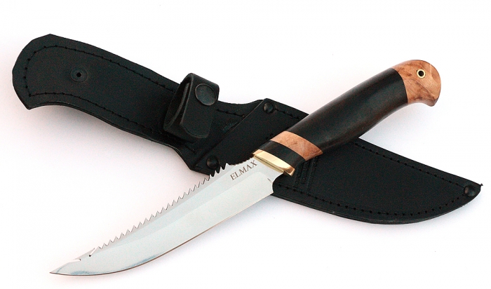 Нож Рыболов-6 сталь ELMAX, рукоять черный граб-кап