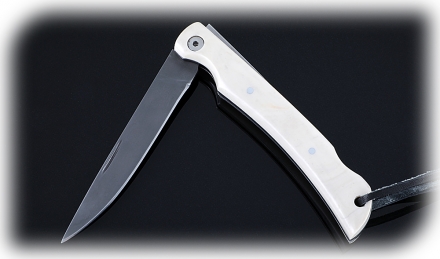 Складной нож Мексиканец, сталь Х12МФ, рукоять накладки акрил белый