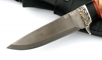 Нож Жерех сталь булат, рукоять черный граб-карельская береза, мельхиор (Распродажа) - IMG_4772.jpg