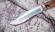 Нож из стали S390 «Волк» рукоять мокумэ-ганэ, кость мамонта и палисандр 
