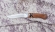 Нож из стали S390 «Волк» рукоять мокумэ-ганэ, кость мамонта и палисандр 