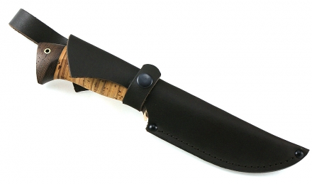 Нож Походный сталь дамаск полный камень рукоять береста Нож Походный сталь дамаск полный камень рукоять береста