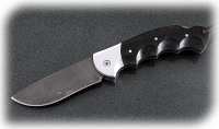 Нож Ястреб, складной, сталь Х12МФ, рукоять накладки акрил черный с дюралью - Нож Ястреб, складной, сталь Х12МФ, рукоять накладки акрил черный с дюралью
