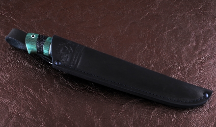 Нож Пантера сталь К340, рукоять карельская береза резная черный граб