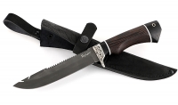 Нож Рыболов-4 сталь булат, рукоять венге+ чреный граб, мельхиор