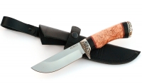 Нож Универсал сталь ELMAX , рукоять карельская береза-черный граб,мельхиор - IMG_4990.jpg