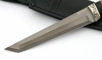 Нож Тантуха-2 сталь булат, рукоять береста-черный граб, мельхиор - IMG_4667.jpg