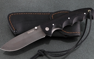 Нож складной Носорог, сталь булат, рукоять накладки черный граб Нож складной Носорог, сталь булат, рукоять накладки черный граб