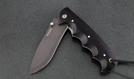 Нож складной Носорог, сталь булат, рукоять накладки черный граб Нож складной Носорог, сталь булат, рукоять накладки черный граб