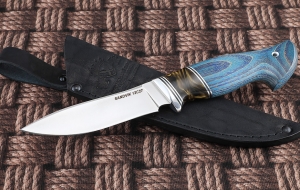 Нож Фокс Sandvik рукоять ясень стабилизированный синий акрил