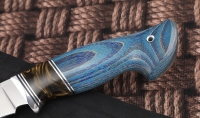 Нож Фокс Sandvik рукоять ясень стабилизированный синий акрил - Нож Фокс Sandvik рукоять ясень стабилизированный синий акрил