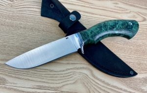 Нож Нептун сталь ВН, рукоять кап березовый стабилизированный зеленый  Нож Нептун сталь ВН, рукоять кап березовый стабилизированный зеленый