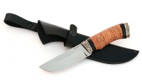 Нож Югра сталь ELMAX, рукоять береста-черный граб,мельхиор - IMG_4996.jpg