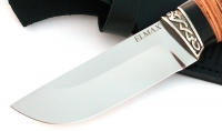 Нож Югра сталь ELMAX, рукоять береста-черный граб,мельхиор - IMG_4997.jpg