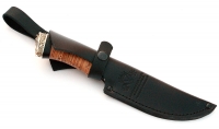 Нож Югра сталь ELMAX, рукоять береста-черный граб,мельхиор - IMG_4999.jpg