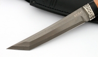 Нож Тантуха сталь булат, рукоять черный граб-кап, мельхиор - IMG_4663.jpg