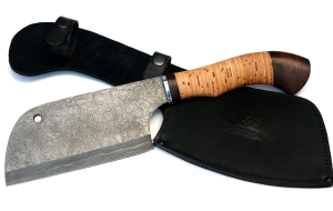 Тяпка №2 сталь дамаск, рукоять береста