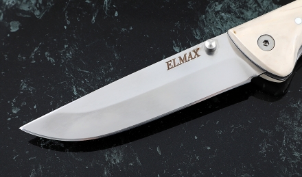 Складной нож Стрелок, сталь Elmax, рукоять накладки акрил белый