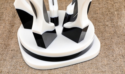 Набор из 5 ножей Шеф, сталь Х12МФ комбинированный акрил на вращающейся подставке Набор из 5 ножей Шеф, сталь Х12МФ комбинированный акрил на вращающейся подставке