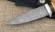 Нож Жерех сталь дамаск, рукоять черный граб и стабилизированная карельская береза янтарная