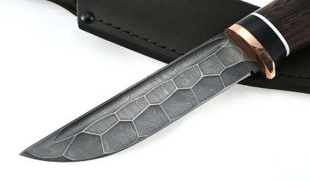 Нож Налим сталь дамаск полный камень рукоять венге-черный граб Нож Налим сталь дамаск полный камень рукоять венге-черный граб