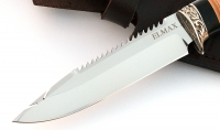 Нож Рыболов-3 сталь ELMAX, рукоять береста-черный граб,мельхиор - IMG_4955.jpg