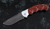 Нож Ястреб, складной, сталь Х12МФ, рукоять накладки акрил красный с дюралью - Нож Ястреб, складной, сталь Х12МФ, рукоять накладки акрил красный с дюралью