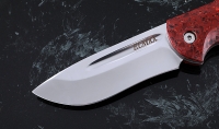 Нож Ястреб, складной, сталь Elmax, рукоять накладки акрил красный - Нож Ястреб, складной, сталь Elmax, рукоять накладки акрил красный