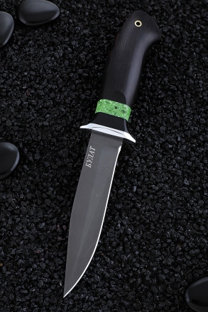 Нож Молния сталь булат, рукоять черный граб- зеленый акрил РАСПРОДАЖА