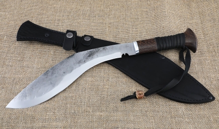 Нож Кукри №7 сталь 95Х18 рукоять венге оплетка из кожи